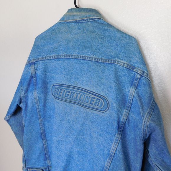 Tyca Denim Jacket Adult L Freightliner Embossed Made in USA Vintage Rare Trucker - Picture 16 of 16